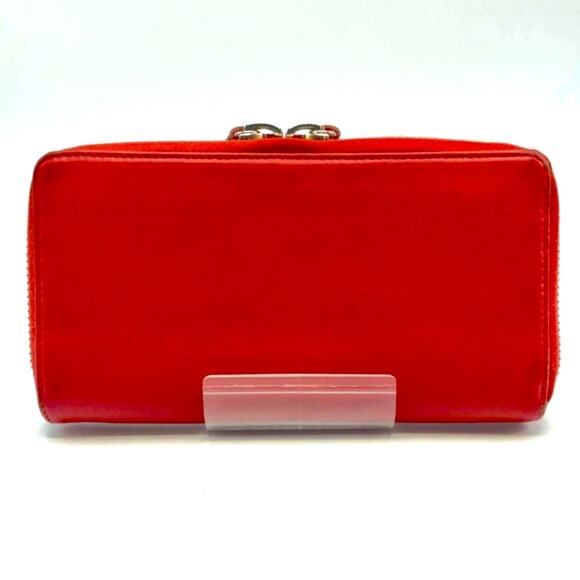 Authentic Balenciaga Red Leather Papier Envelope Continental Zippy Long Wallet - Picture 2 of 9
